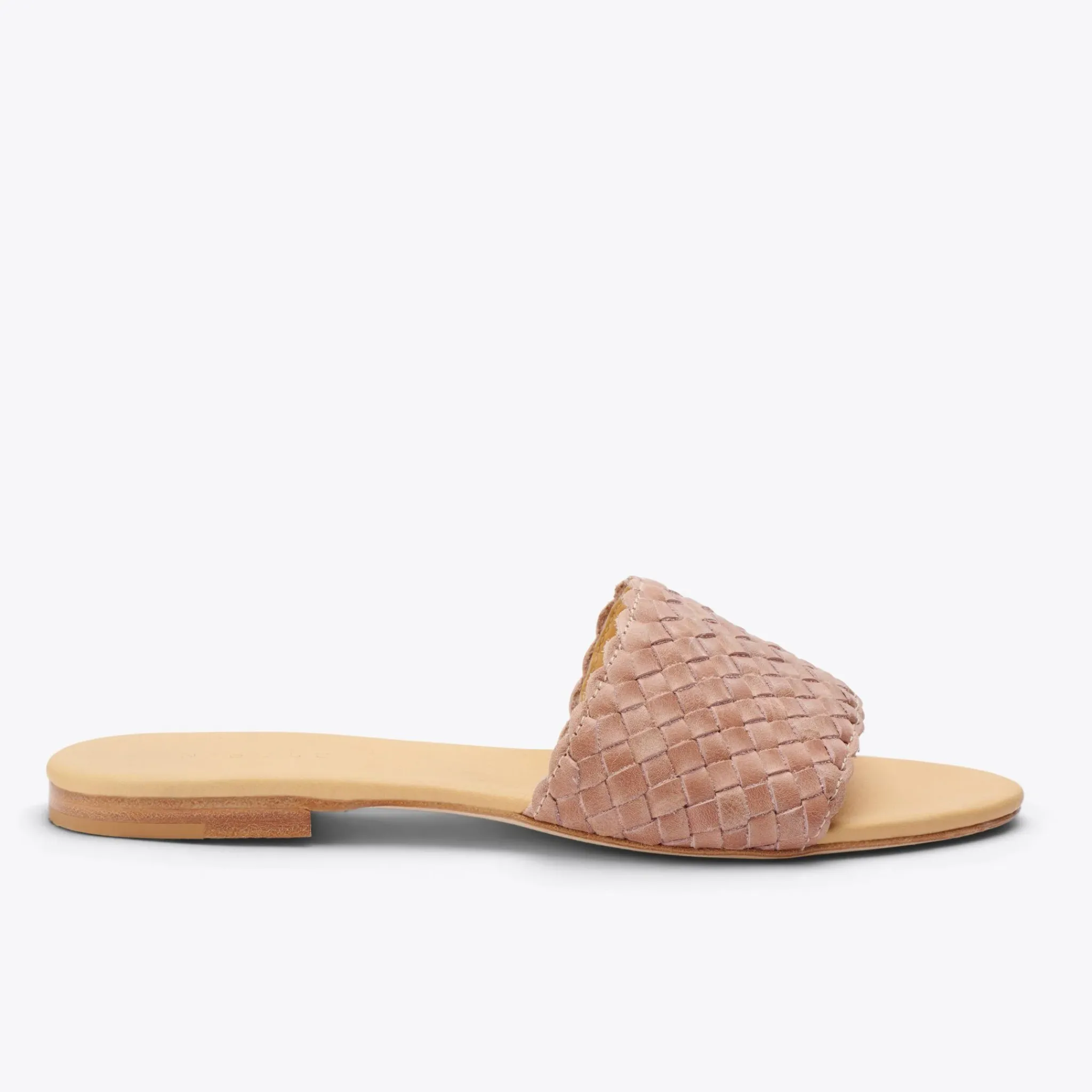 Nisolo Flats & Slip Ons-Isla Woven Slide Woven Desert Rose