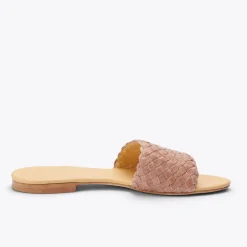 Nisolo Flats & Slip Ons-Isla Woven Slide Woven Desert Rose