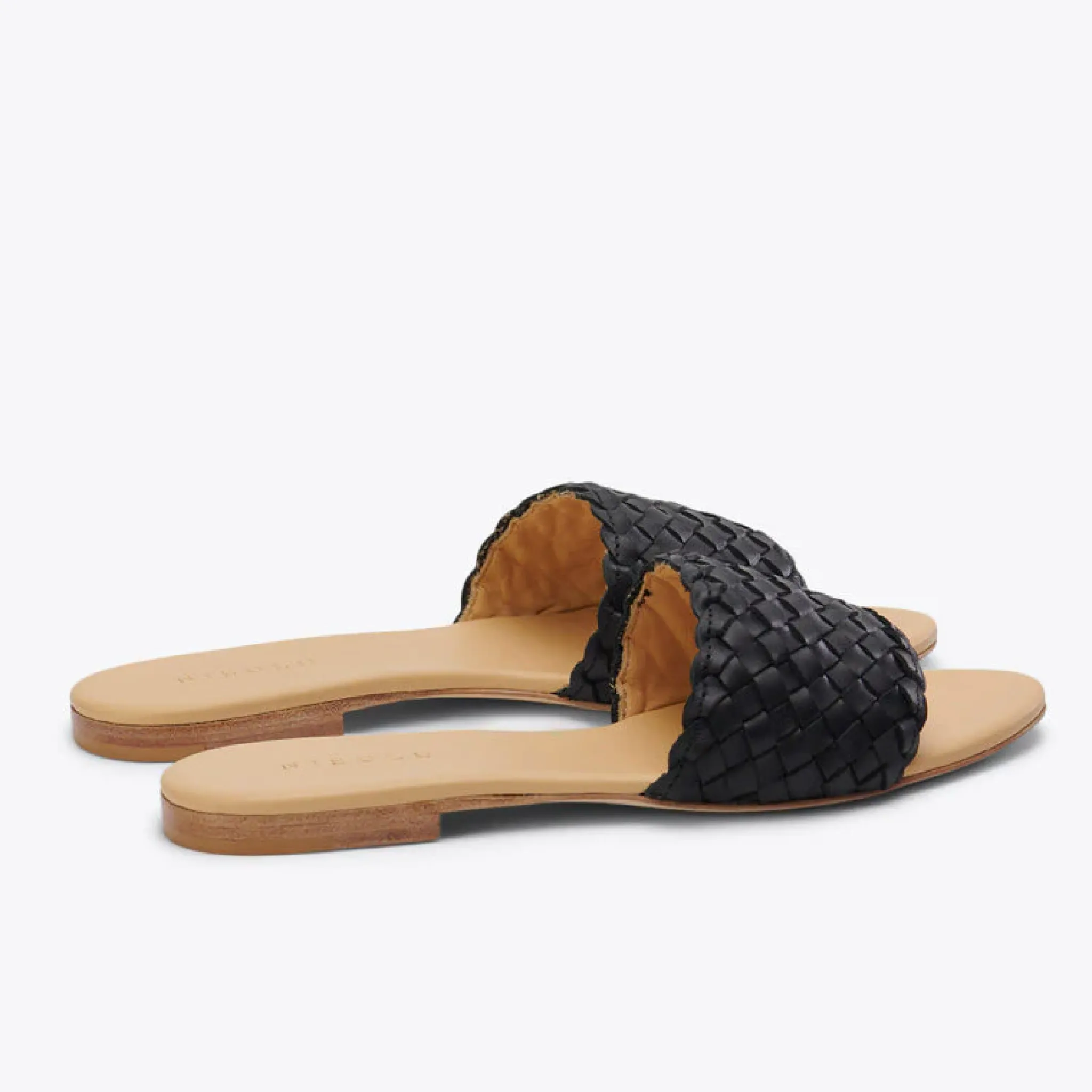Nisolo Sandals-Isla Woven Slide Woven Black