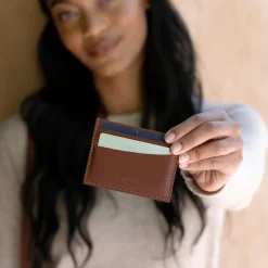 Nisolo Bags & Wallets-Upcycled Leather Card Case Brandy