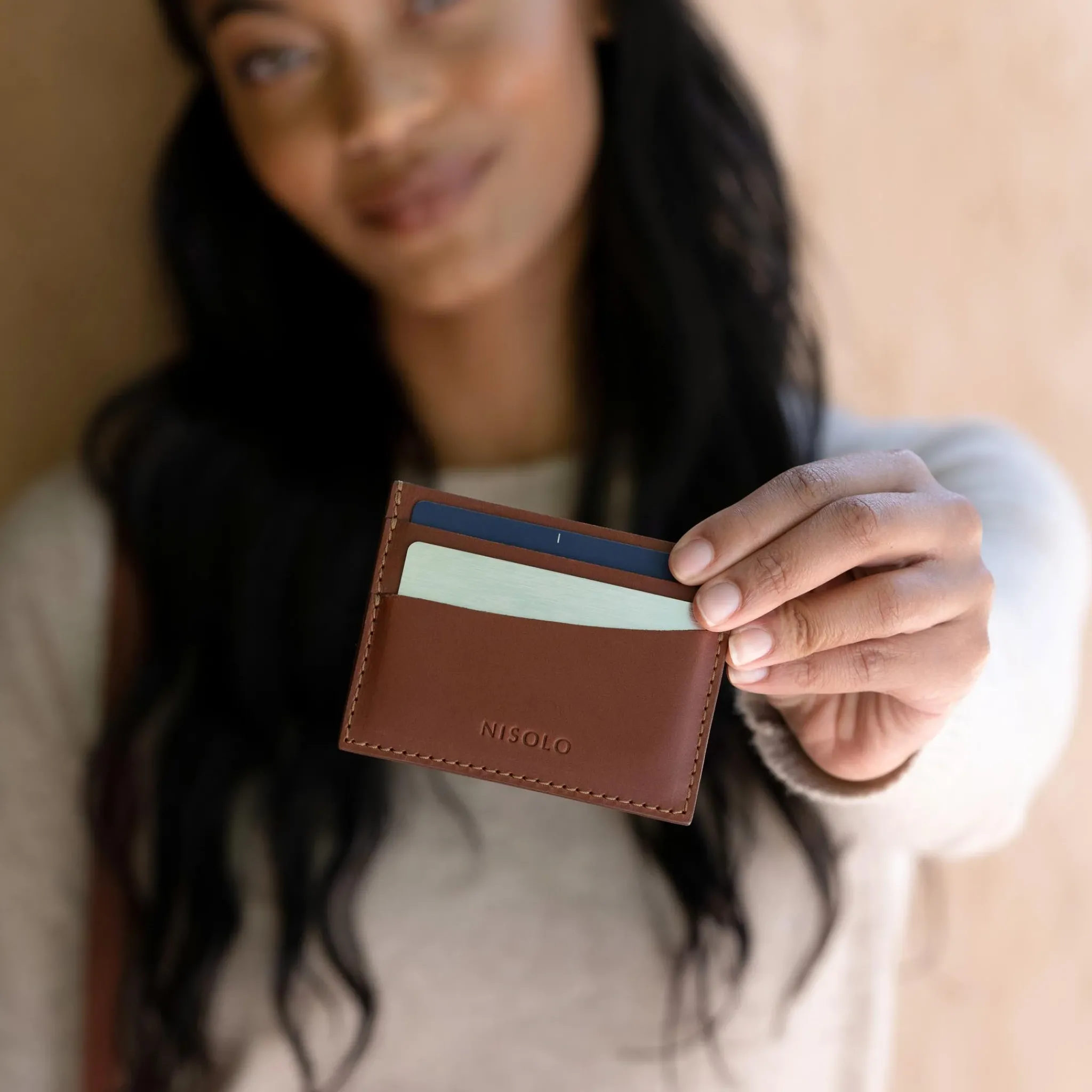 Nisolo Bags & Wallets-Upcycled Leather Card Case Brandy