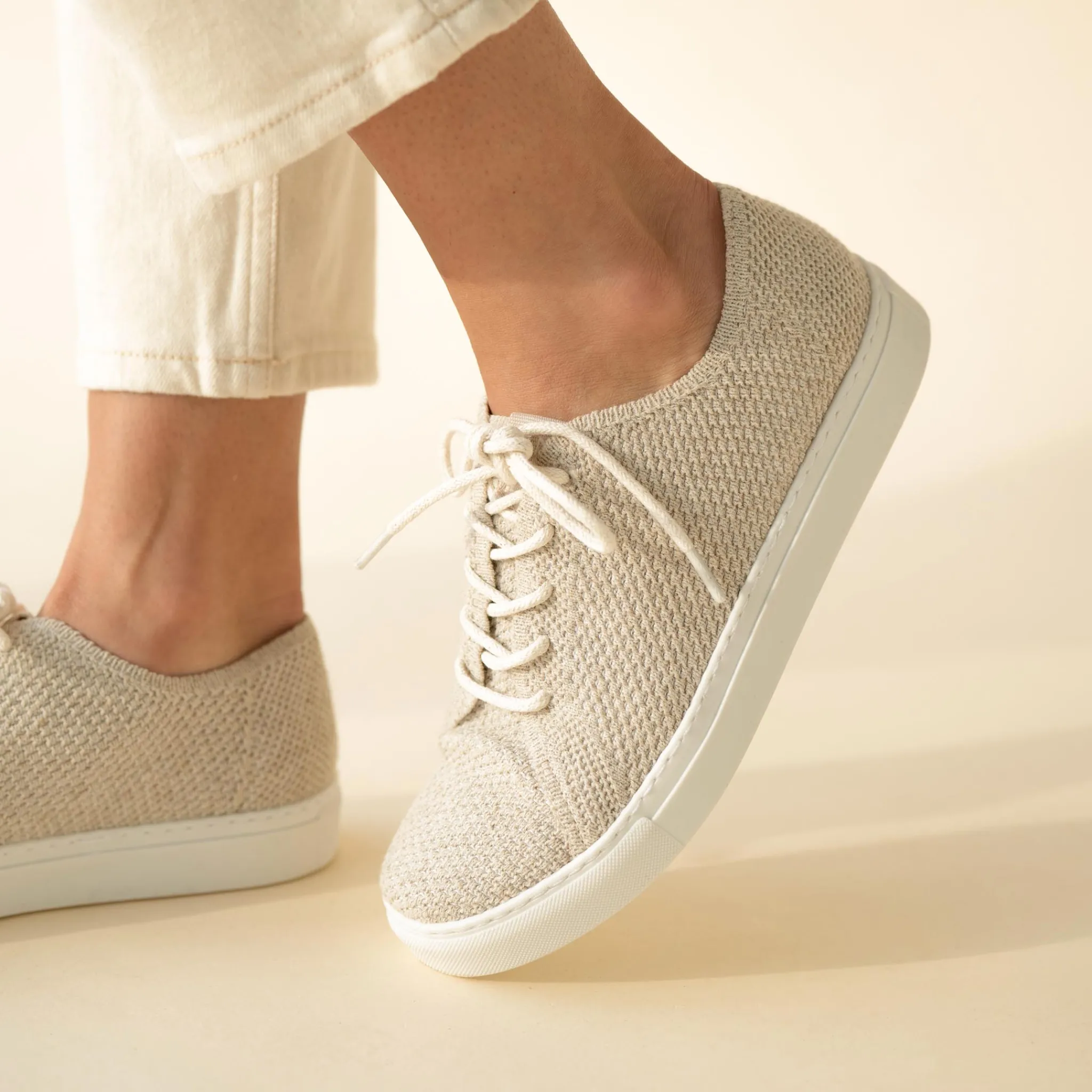 Nisolo Sneakers-Women's Go-To Eco-Knit Sneaker Linen